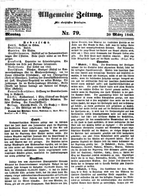 Allgemeine Zeitung Montag 20. März 1843