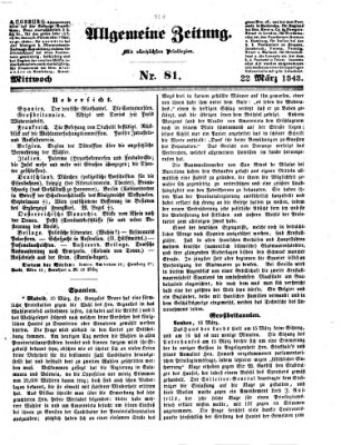 Allgemeine Zeitung Mittwoch 22. März 1843