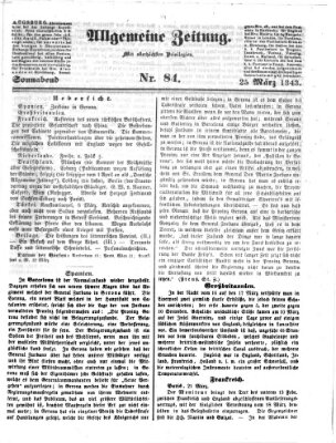 Allgemeine Zeitung Samstag 25. März 1843