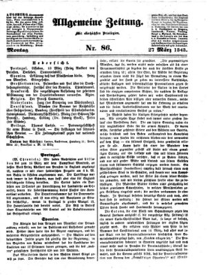 Allgemeine Zeitung Montag 27. März 1843