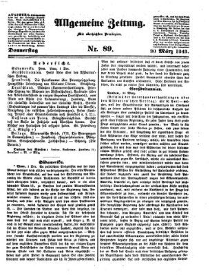 Allgemeine Zeitung Donnerstag 30. März 1843