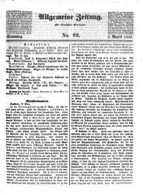 Allgemeine Zeitung Sonntag 2. April 1843