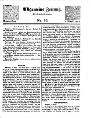 Allgemeine Zeitung Donnerstag 6. April 1843