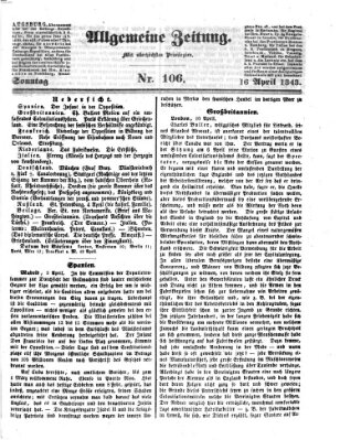 Allgemeine Zeitung Sonntag 16. April 1843