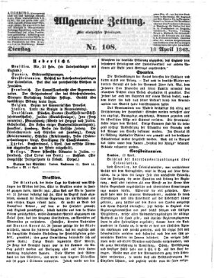 Allgemeine Zeitung Dienstag 18. April 1843