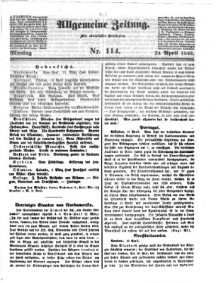 Allgemeine Zeitung Montag 24. April 1843