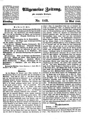 Allgemeine Zeitung Dienstag 23. Mai 1843