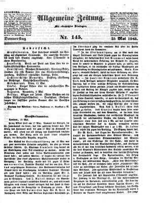 Allgemeine Zeitung Donnerstag 25. Mai 1843