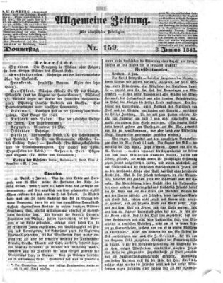 Allgemeine Zeitung Donnerstag 8. Juni 1843