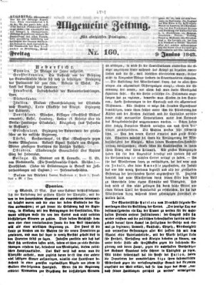 Allgemeine Zeitung Freitag 9. Juni 1843