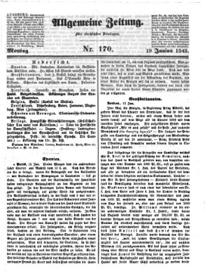 Allgemeine Zeitung Montag 19. Juni 1843