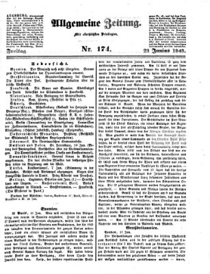 Allgemeine Zeitung Freitag 23. Juni 1843