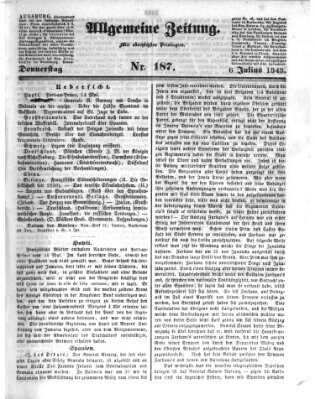 Allgemeine Zeitung Donnerstag 6. Juli 1843