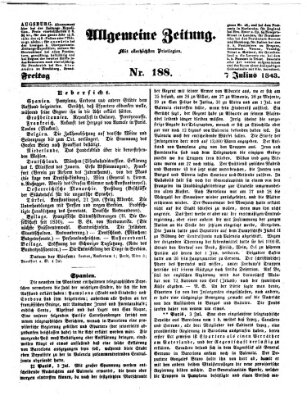 Allgemeine Zeitung Freitag 7. Juli 1843