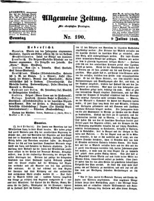 Allgemeine Zeitung Sonntag 9. Juli 1843