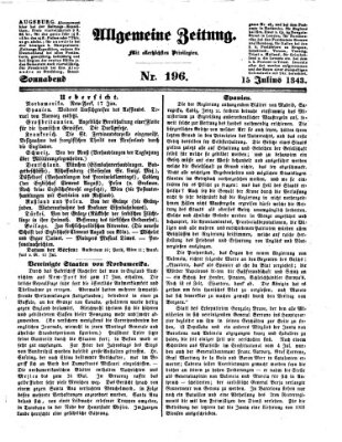 Allgemeine Zeitung Samstag 15. Juli 1843