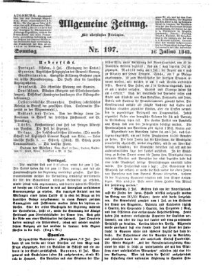 Allgemeine Zeitung Sonntag 16. Juli 1843