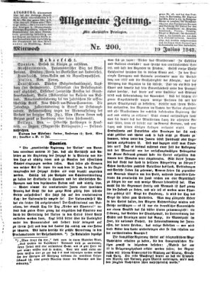 Allgemeine Zeitung Mittwoch 19. Juli 1843