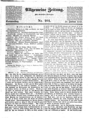 Allgemeine Zeitung Donnerstag 20. Juli 1843