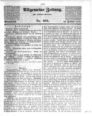 Allgemeine Zeitung Samstag 22. Juli 1843