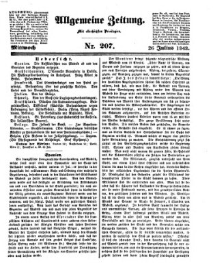 Allgemeine Zeitung Mittwoch 26. Juli 1843