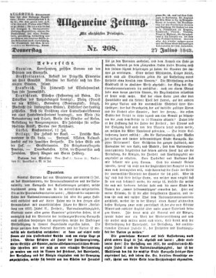 Allgemeine Zeitung Donnerstag 27. Juli 1843