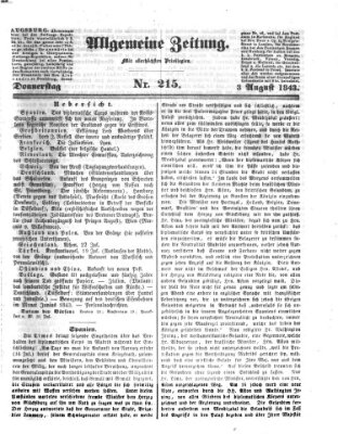 Allgemeine Zeitung Donnerstag 3. August 1843