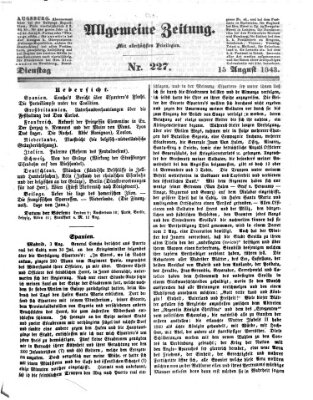 Allgemeine Zeitung Dienstag 15. August 1843