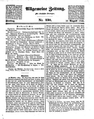 Allgemeine Zeitung Freitag 18. August 1843