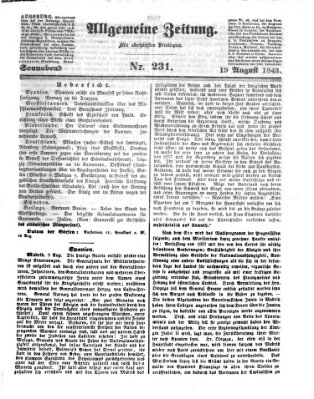 Allgemeine Zeitung Samstag 19. August 1843