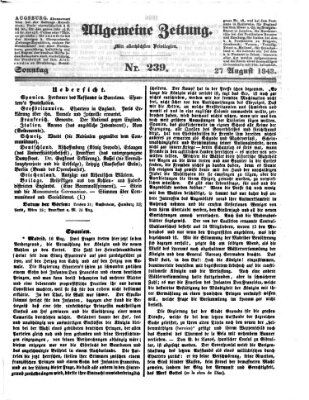 Allgemeine Zeitung Sonntag 27. August 1843