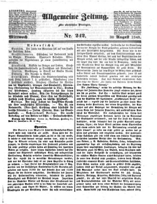 Allgemeine Zeitung Mittwoch 30. August 1843