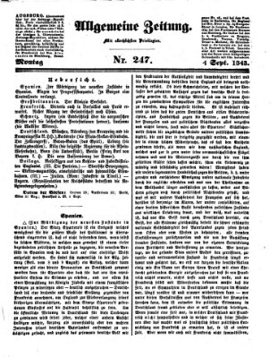 Allgemeine Zeitung Montag 4. September 1843