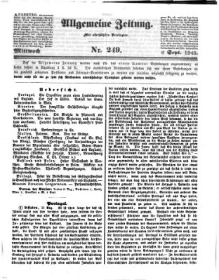 Allgemeine Zeitung Mittwoch 6. September 1843