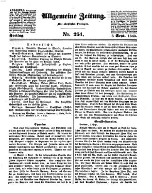 Allgemeine Zeitung Freitag 8. September 1843