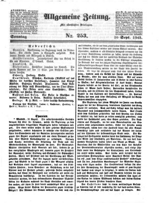 Allgemeine Zeitung Sonntag 10. September 1843