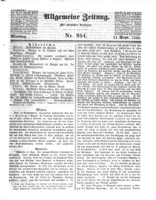 Allgemeine Zeitung Montag 11. September 1843