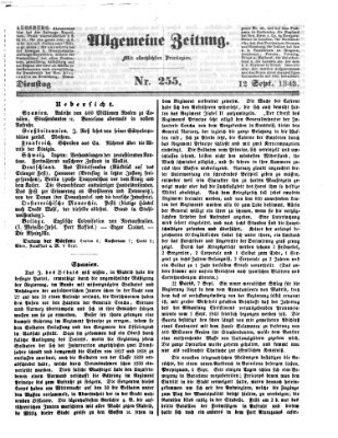 Allgemeine Zeitung Dienstag 12. September 1843