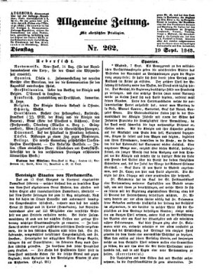 Allgemeine Zeitung Dienstag 19. September 1843