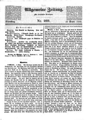 Allgemeine Zeitung Dienstag 26. September 1843