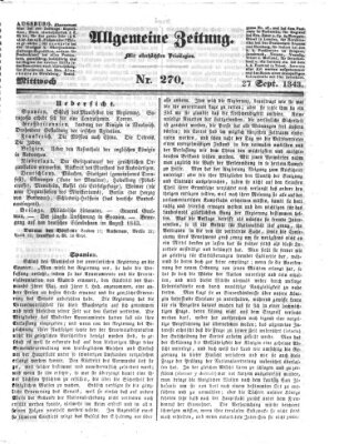 Allgemeine Zeitung Mittwoch 27. September 1843