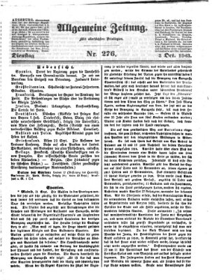 Allgemeine Zeitung Dienstag 3. Oktober 1843