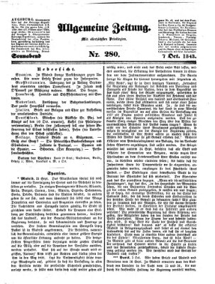 Allgemeine Zeitung Samstag 7. Oktober 1843