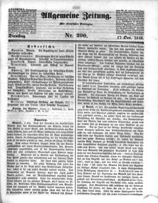 Allgemeine Zeitung Dienstag 17. Oktober 1843