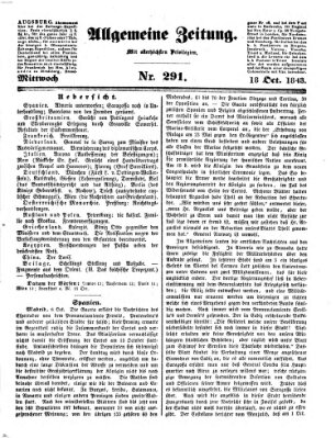 Allgemeine Zeitung Mittwoch 18. Oktober 1843