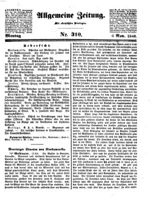 Allgemeine Zeitung Montag 6. November 1843