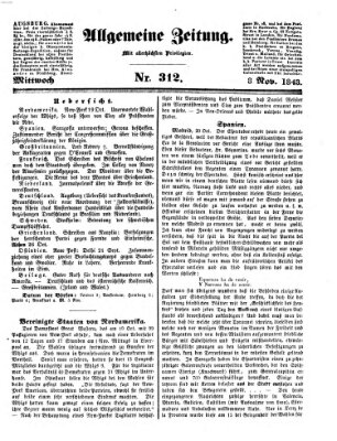 Allgemeine Zeitung Mittwoch 8. November 1843