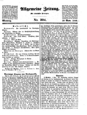 Allgemeine Zeitung Montag 20. November 1843