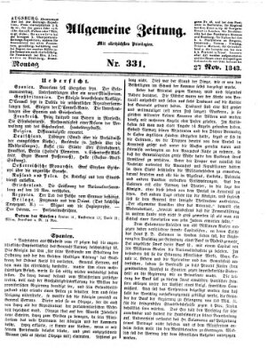 Allgemeine Zeitung Montag 27. November 1843