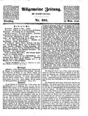 Allgemeine Zeitung Dienstag 28. November 1843